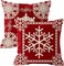 Set of 2 Sister Birthday Gift Joy Peace Noel Beautiful Snowflakes Body Red Cotton Burlap Linen Throw Pillow Case Cushion Cover Sofa Outdoor Decorative Square 18X18 Inches